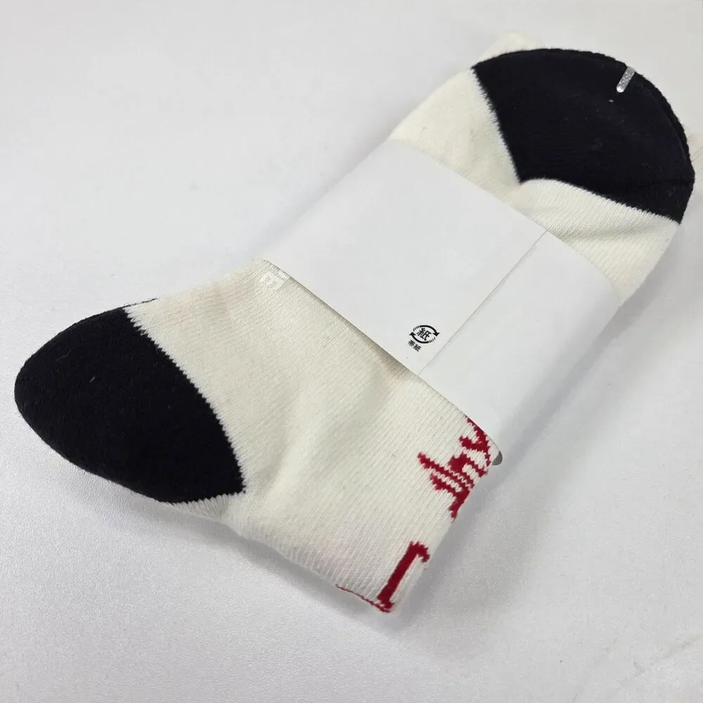 A Bathing Ape Bape Kanji Logo Crew Socks White Black Red Brand New